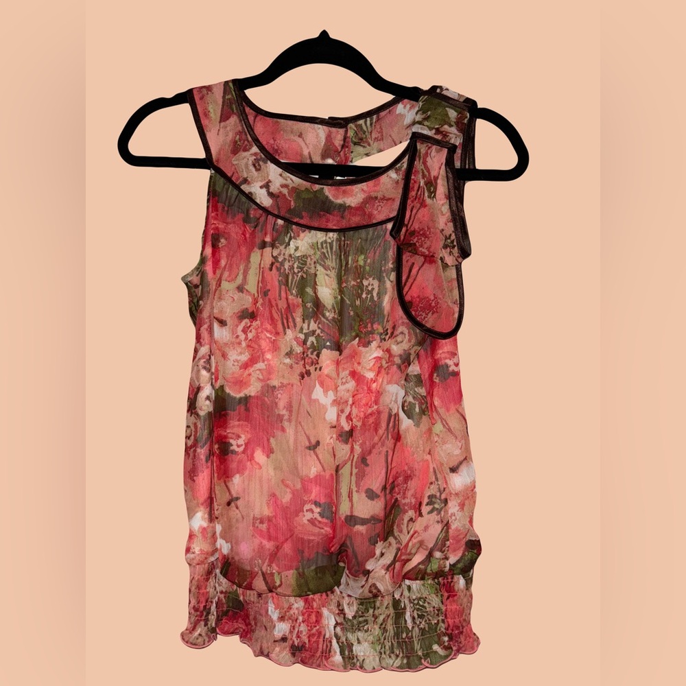 A.Byer floral top with bow accent